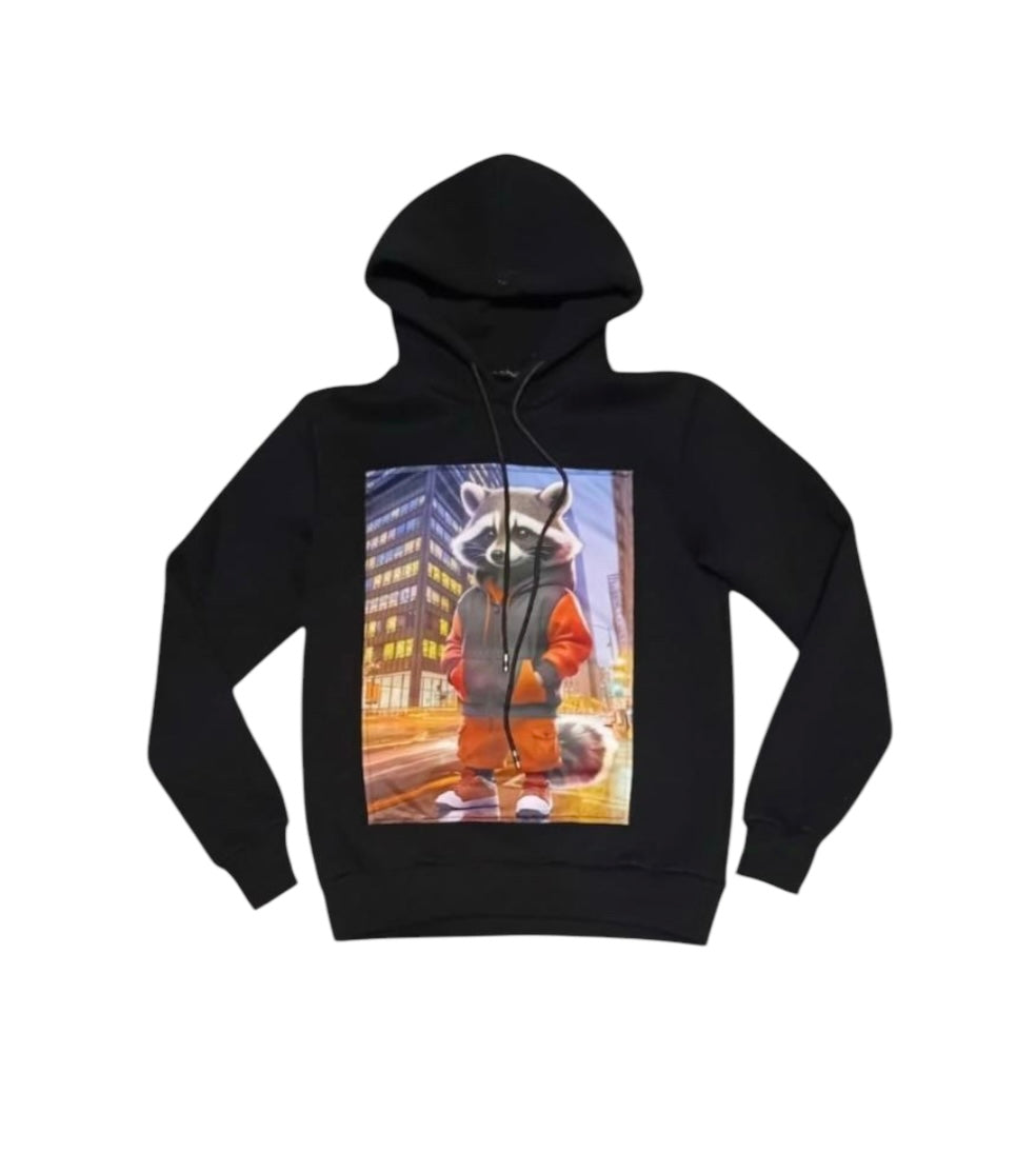 FELPA CON CAPUCCIO CON STAMPA FRONTALE